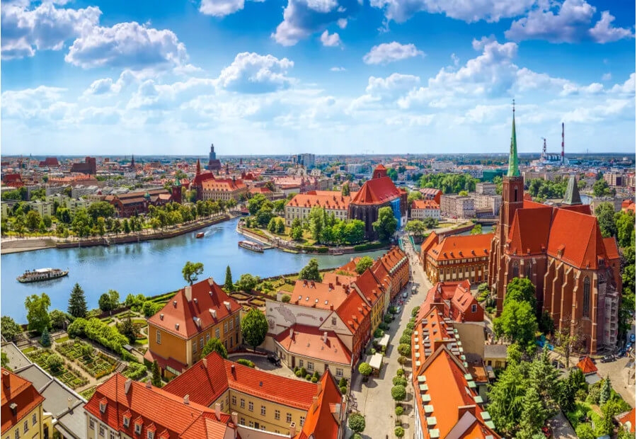 Aerial View of WrocÅaw, Poland