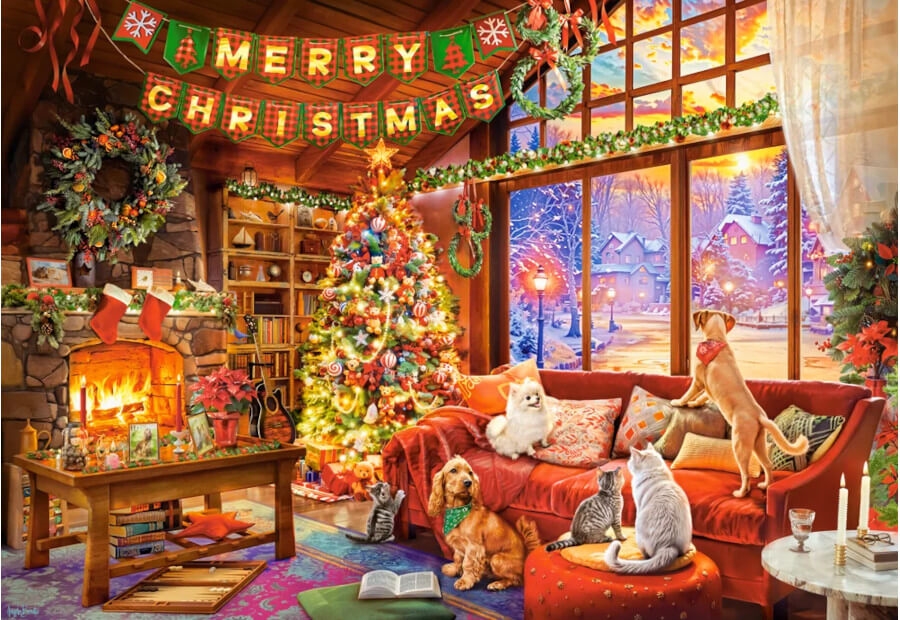 Christmas Evening with Pets