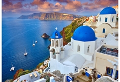 Santorini View with Boats