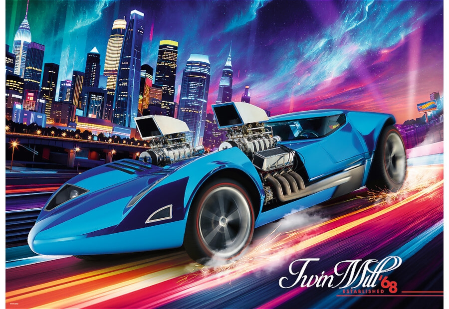 Trefl Premium Plus Puslespil - 1000 Brikker - Hot Wheels: Twin Mill