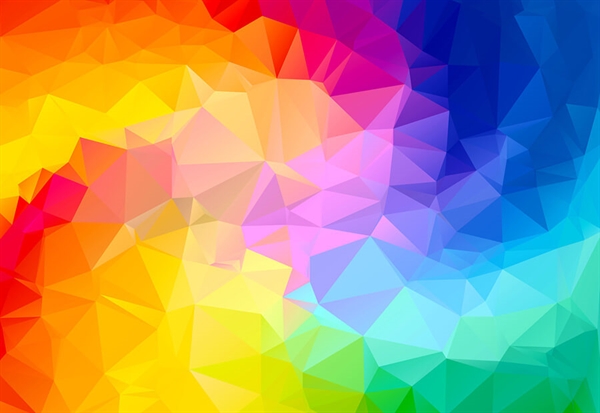 Se Rainbow Gradient Poligonal Swirl hos Puzzleshop