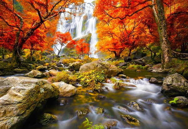 Se Autumn Waterfall hos Puzzleshop