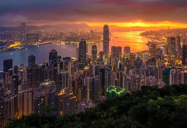 Se Hong Kong at Sunrise hos Puzzleshop