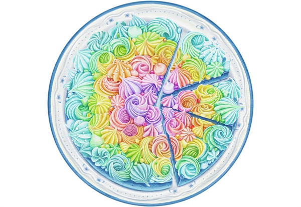 Se Circle of Colors - Rainbow Cake hos Puzzleshop
