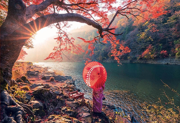 Se Sunrise in Katsura River, Japan hos Puzzleshop