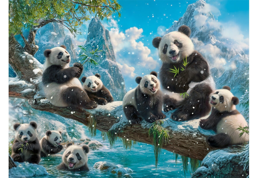 Pandas' Winter Fun