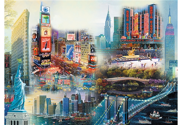 Se New York - Collage (træ) hos Puzzleshop