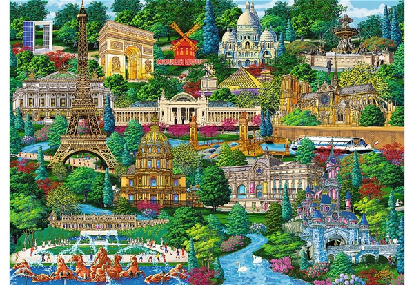 Se France - Famous Places (træ) hos Puzzleshop