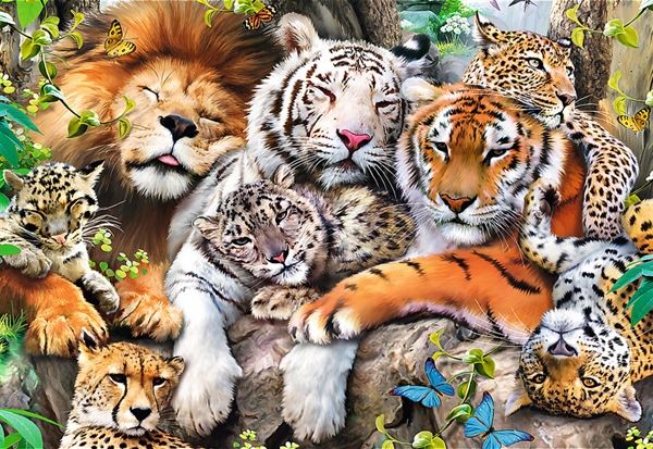 Billede af Wild Cats in the Jungle (træ)