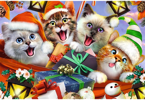 Se Festive Cats (træ) hos Puzzleshop
