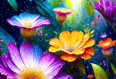 Flowers in the Rain