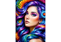 Rainbow Flower Portrait