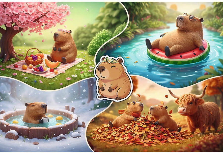 Four Seasons with Capybaras