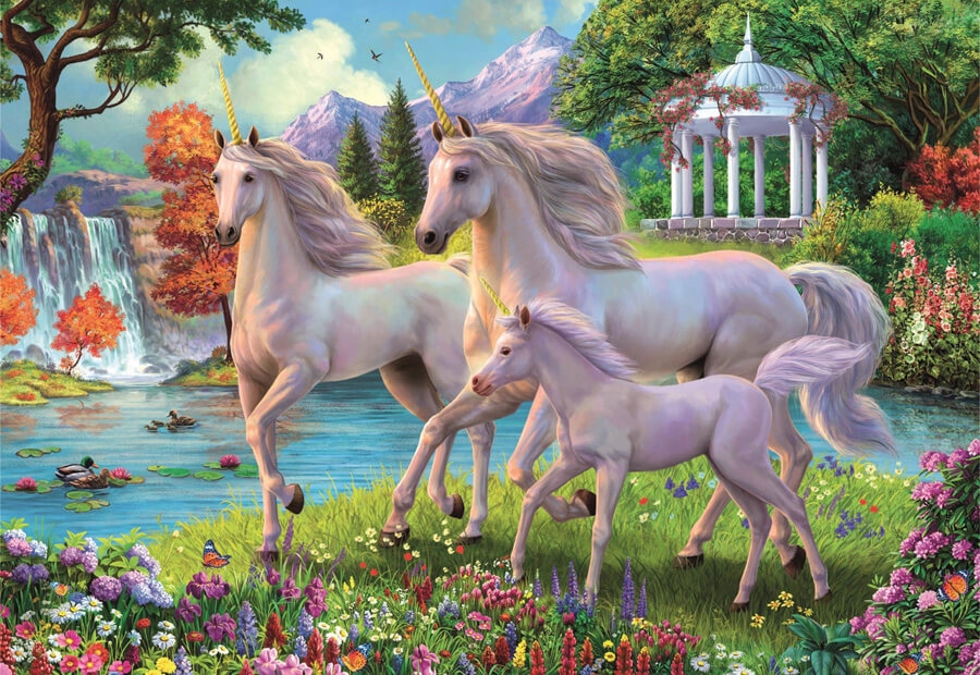 Unicorns at the Waterfall