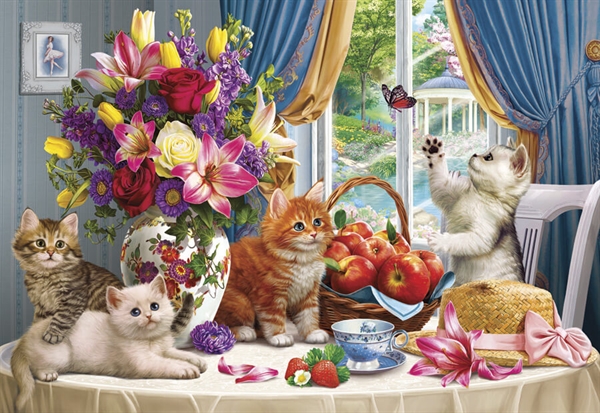 Se Fluffy Kittens in the Living Room hos Puzzleshop