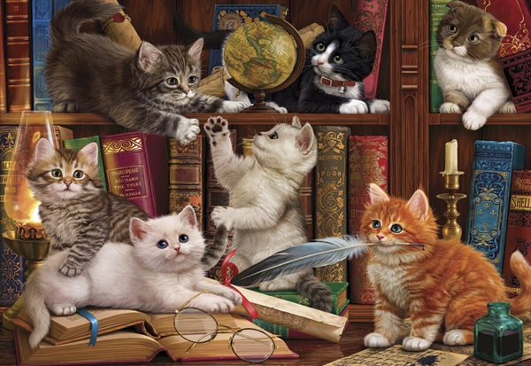 Se Kittens in the Library hos Puzzleshop