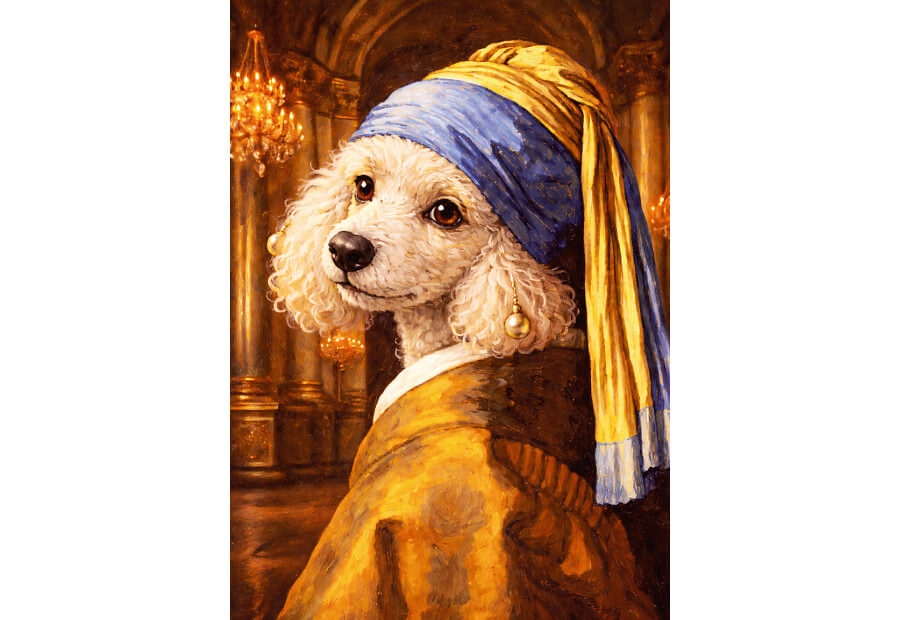 Poodle with a Pearl Earring