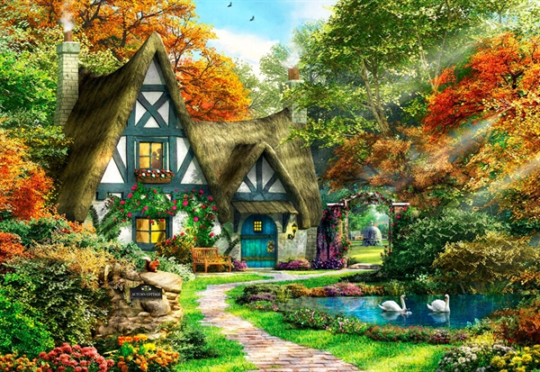 Se The Autumn Cottage hos Puzzleshop