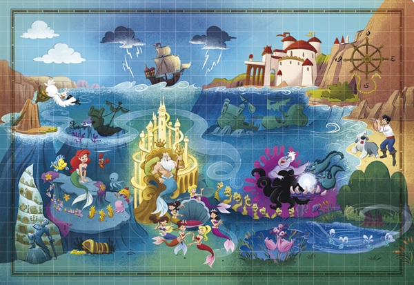 Billede af Disney Story Maps - The Little Mermaid hos Puzzleshop
