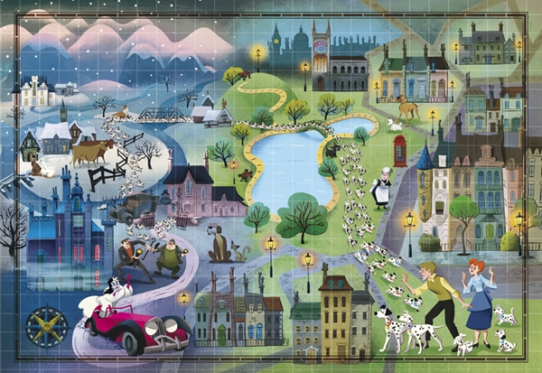 Billede af Disney Story Maps - 101 Dalmatians hos Puzzleshop