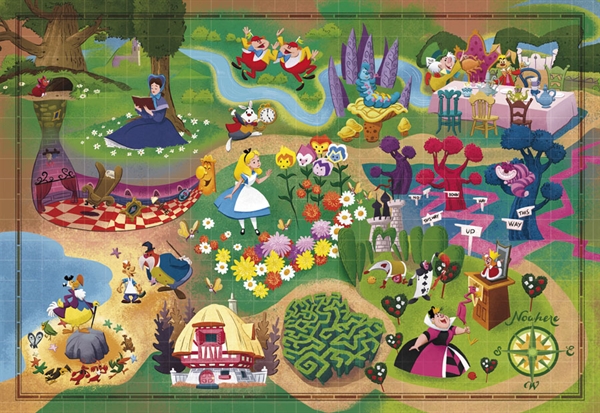 Billede af Disney Story Maps - Alice in Wonderland hos Puzzleshop