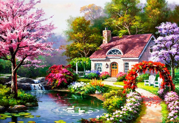 Billede af Spring Cottage in Full Bloom