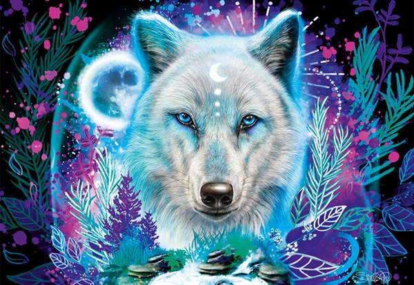 Se Neon Arctic Wolf hos Puzzleshop