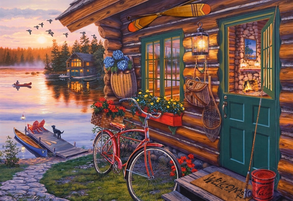 Billede af Lakeside Cabin with Bike hos Puzzleshop
