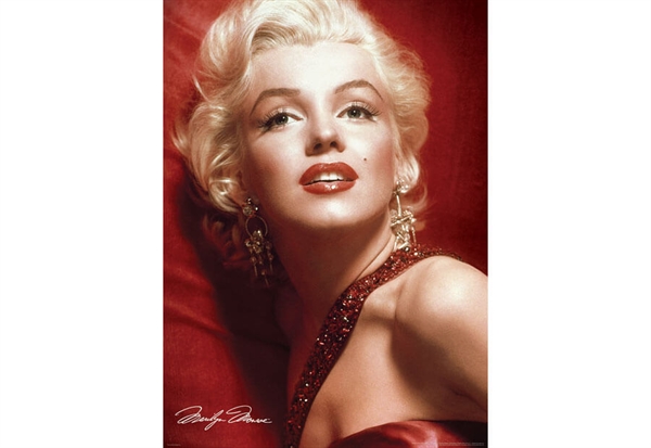 Se Marilyn Monroe Red Portrait hos Puzzleshop