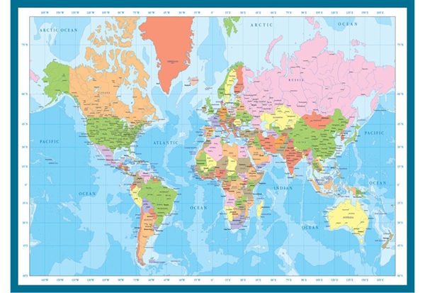 Billede af Modern Map of the World