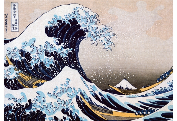 Billede af The Great Wave off Kanagawa (3D-effekt)