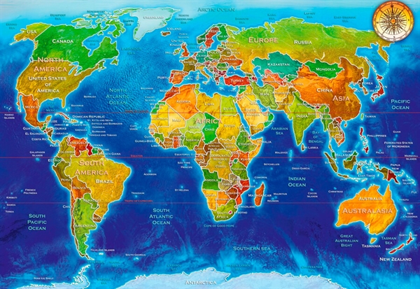 Se World Geo-Political Map hos Puzzleshop