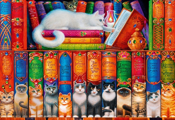 Se Cat Bookshelf hos Puzzleshop