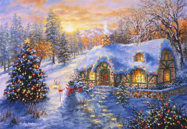 Billede af Christmas Cottage hos Puzzleshop